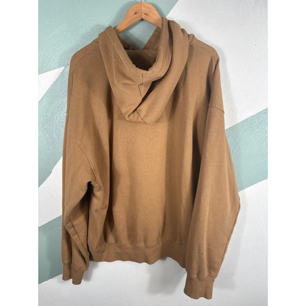 The North Face Men Size XL Brown Circular Design Fleece Sweatshirt Hoodie Jacket